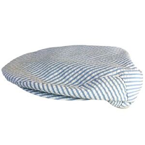 Vintage Dobbs Fifth Avenue Mens Blue White Seersucker Newsboy Cap Hat 7 1/2